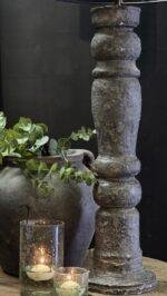 Landelijke Baluster Lampenvoet XL – Steenlook Hout foto 4
