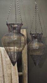 Rotan Hanglamp Donkerbruin Druppelvorm 44 cm foto 3