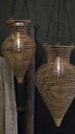 Rotan Hanglamp Bruin Druppelvorm 34,5 cm foto 2