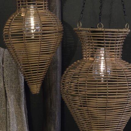 Rotan Hanglamp Bruin Druppelvorm 34,5 cm foto 2