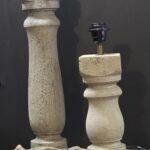 Taupe kleur landelijke baluster lampenvoet