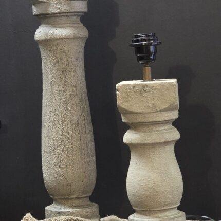 Taupe kleur landelijke baluster lampenvoet