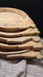 Oude Houten Chapati Schaal – Uniek Exemplaar