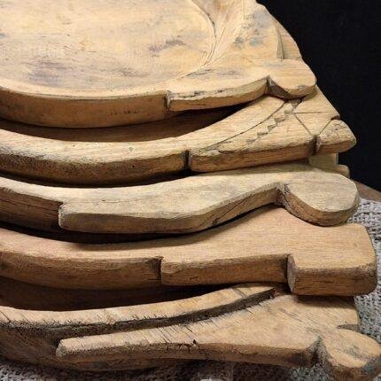 Oude Houten Chapati Schaal – Uniek Exemplaar