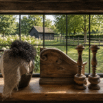 Sfeerset Raamluik met Kandelaar en Maxi Theelicht | Landelijke Decoratieset-5