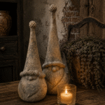 Kerstmannen met puntmuts – landelijke kerstdecoratie