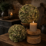 Kunst Hortensia Bol Groen/Vergrijsd – Landelijke Decoratie