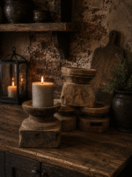 Houten Zaaikandelaar – Authentieke Houten Kandelaar
