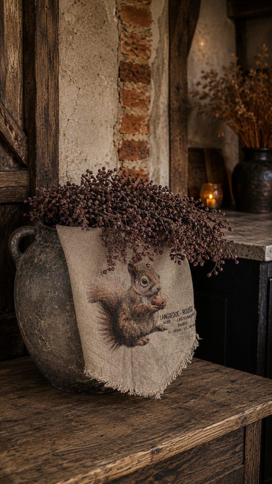 shabby-doek-eekhoorn Shabby doek - Eekhoorn - Afbeelding 1