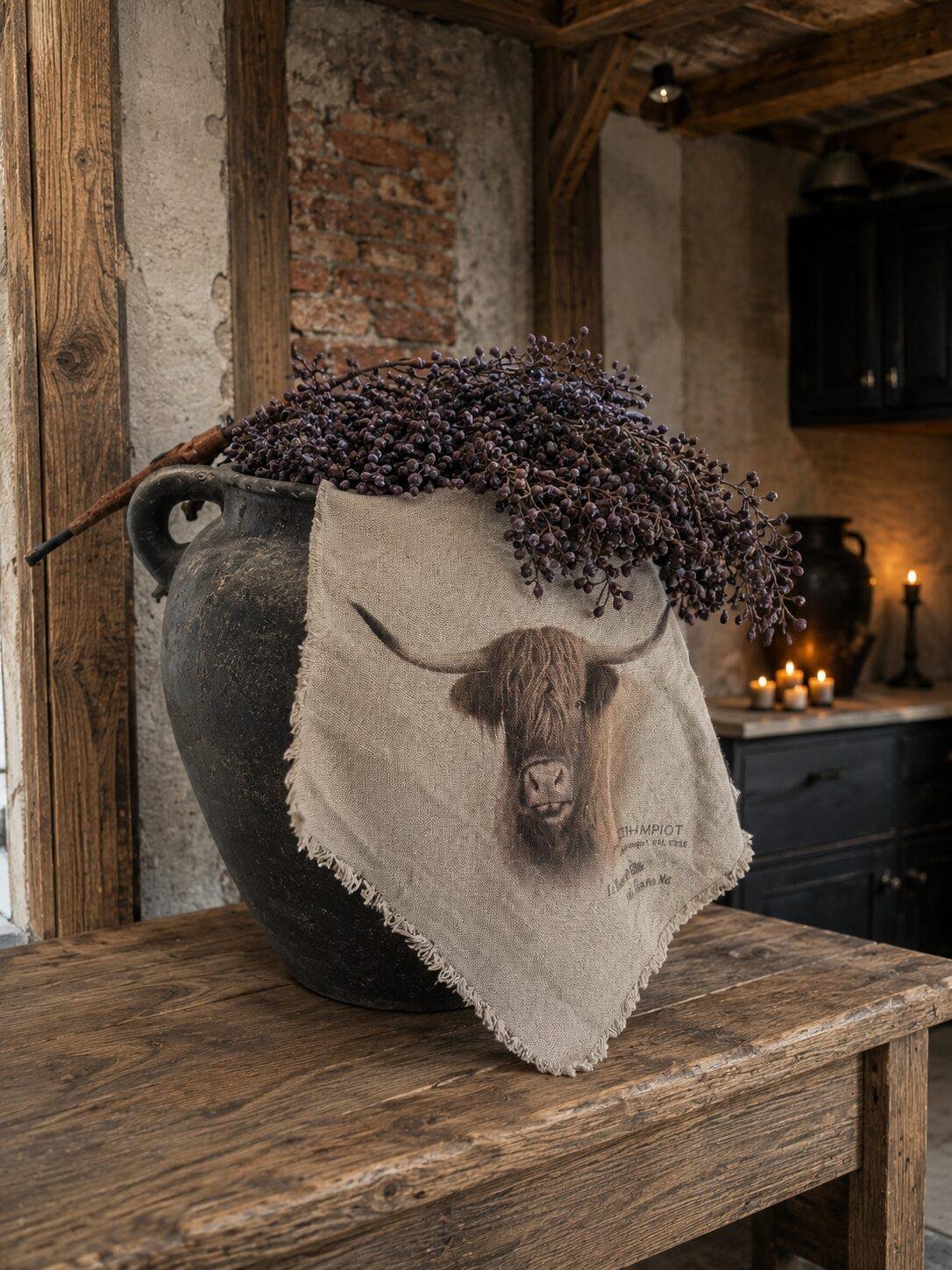 shabby-doek-hooglander-gekleurd Shabby doek - Hooglander gekleurd - Afbeelding 1