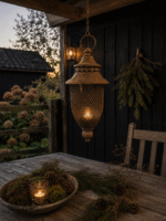 Roest Hanglantaarn 35 cm | Landelijke Hangende Lantaarn
