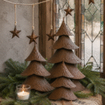 Metalen kerstboom roest – landelijke kerstdecoratie