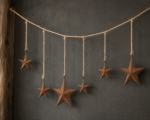 Metalen sterrenslinger roest – landelijke kerstdecoratie - Afbeelding 2