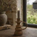 Roestbruine Kandelaar met Handvat - 17 cm
