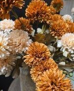 Dahlia – crème of bruin | Kunstbloem herfst - Afbeelding 4