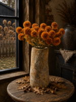 Dahlia – crème of bruin | Kunstbloem herfst - Afbeelding 3