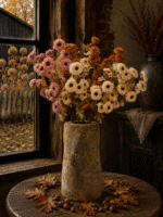 Kunst Aster – Herfstbloem – 75 cm – Crème, Lila of Bruin