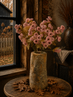 Kunst Aster – Herfstbloem – 75 cm – Crème, Lila of Bruin - Afbeelding 3