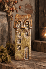 Keramieken huisje bruin - led – model A, B of C - Afbeelding 3