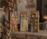 Keramieken huisje bruin - led – model A, B of C