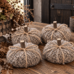 Decoratieve stoffen pompoenen – set van 4
