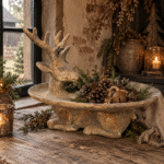 Hert met Dienblad Grijs | 29,5 cm | Landelijke Woondecoratie