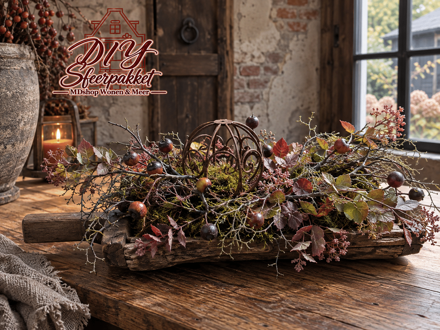 Codex-afbeelding 22 sep 2026, 21_02_18 DIY Sfeerpakket – Landelijke herfsttrog met roestbol - Afbeelding 1
