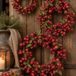 Kunst rozenbottel krans rood – Landelijke herfstkrans – 20, 25 en 35 cm