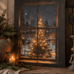 Landelijk Kerstcanvas – Model 2 - Kerstboom met Winterse Skyline