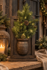 Kunst dennentoef met dennenappels – Landelijke kerstdecoratie