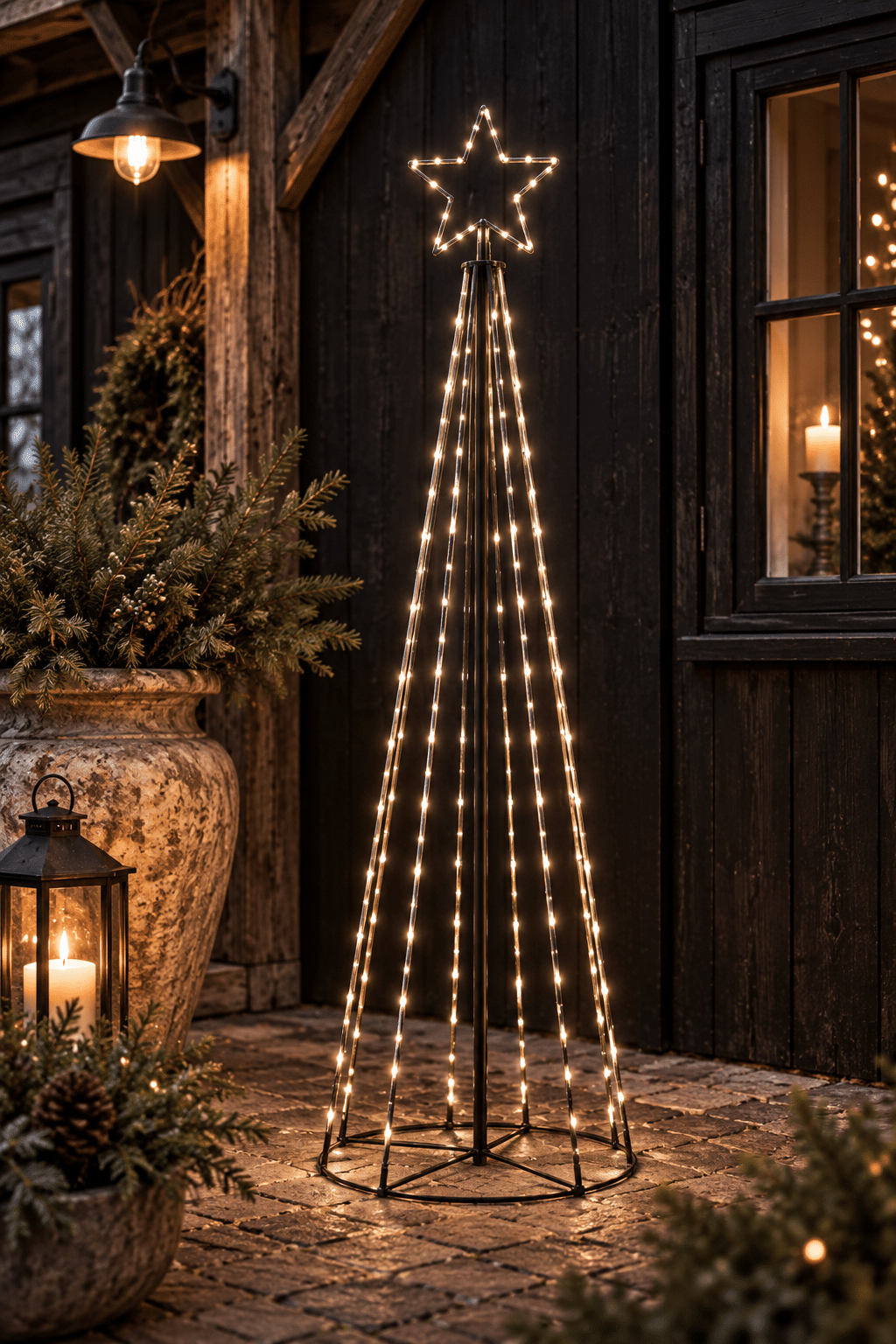 Metalen xmas tree met led licht-150cm Metalen xmas tree met led licht-150cm
