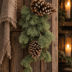 Kersttoef met dennenappels – 45 cm | Landelijke kerstdecoratie