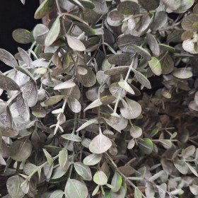 Realistische kunst eucalyptus krans in sobere decoratie