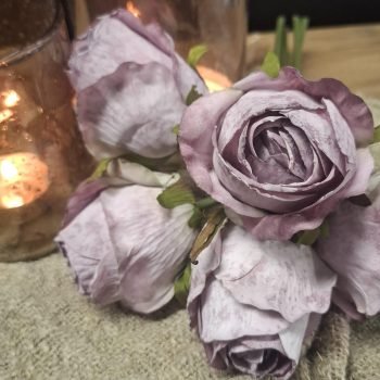 Lila kunstrozen bundel – realistische nepbloemen